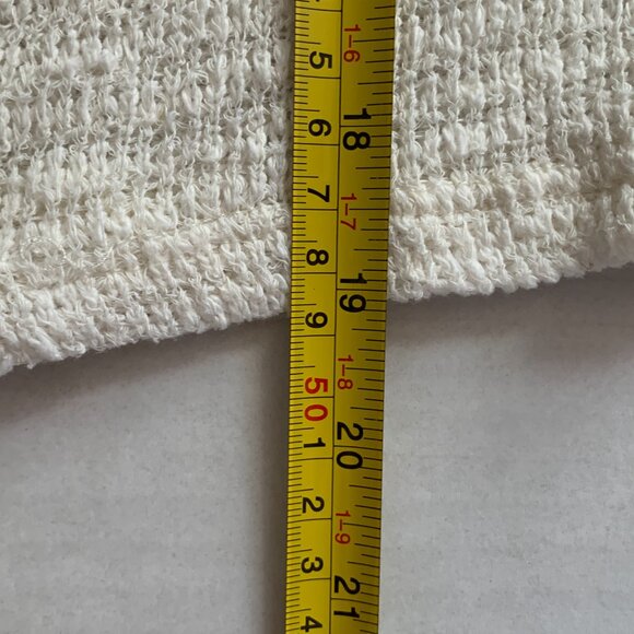 Maimi Boxy Tee Top Blouse Cream Beige Crochet Oversized Floral V neck Knit Sz S - Picture 8 of 10